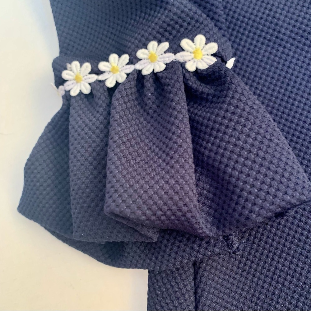 BLUEBERI BOULEVARD Navy Blue Sunflower Coat - Picture 4 of 6